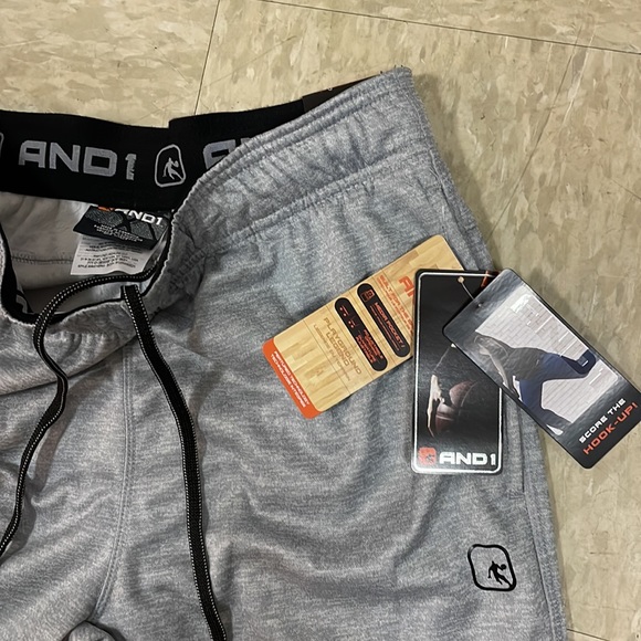 NWT AND1 Mens and Big Mens Active Tech Fleece Basketball SweatPants Heather - Picture 6 of 7